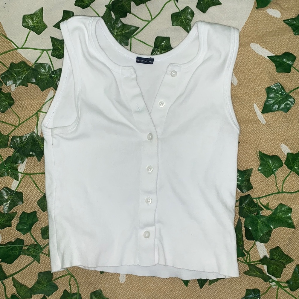 Brandy Melville While button up tank - Picture 1 of 3